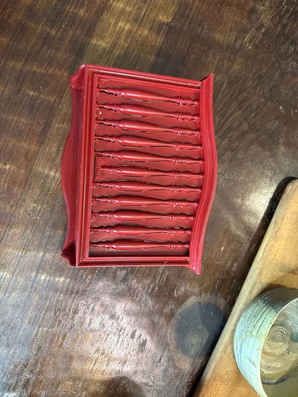 Vintage NuTone Doorbell Chime Box - Mid-Century Red Spindle Cover